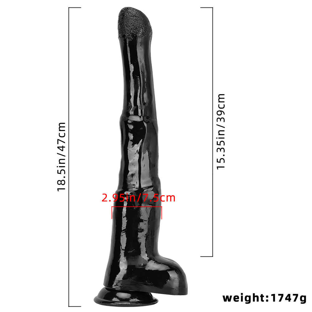 47 CM Long Noir XXL Gode Cheval
