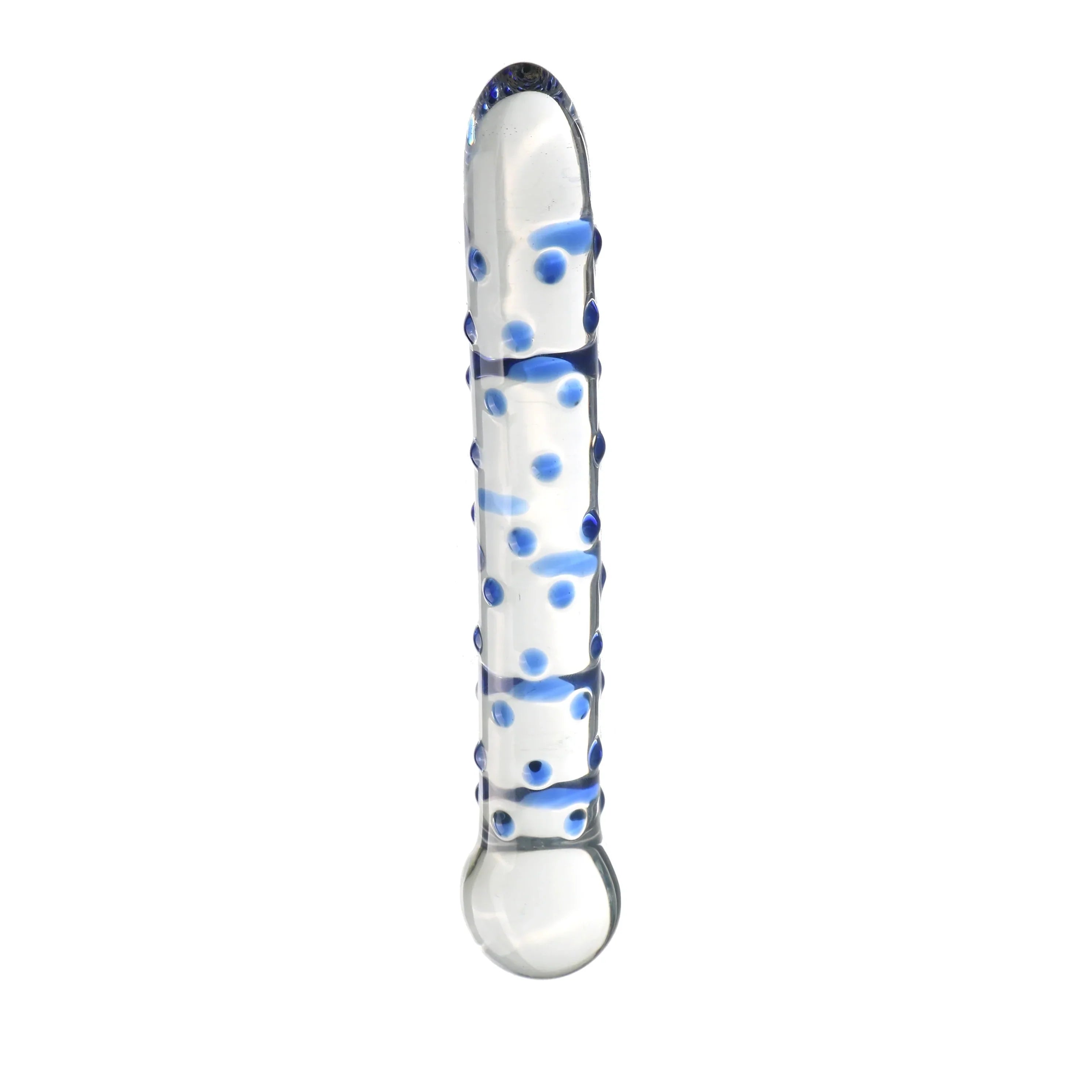 19,5 CM Picots Bleu Petits Gode en Verre
