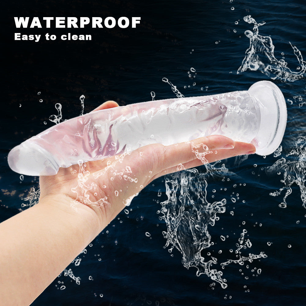21,5 CM Réaliste Transparent Texturé Gode Jelly