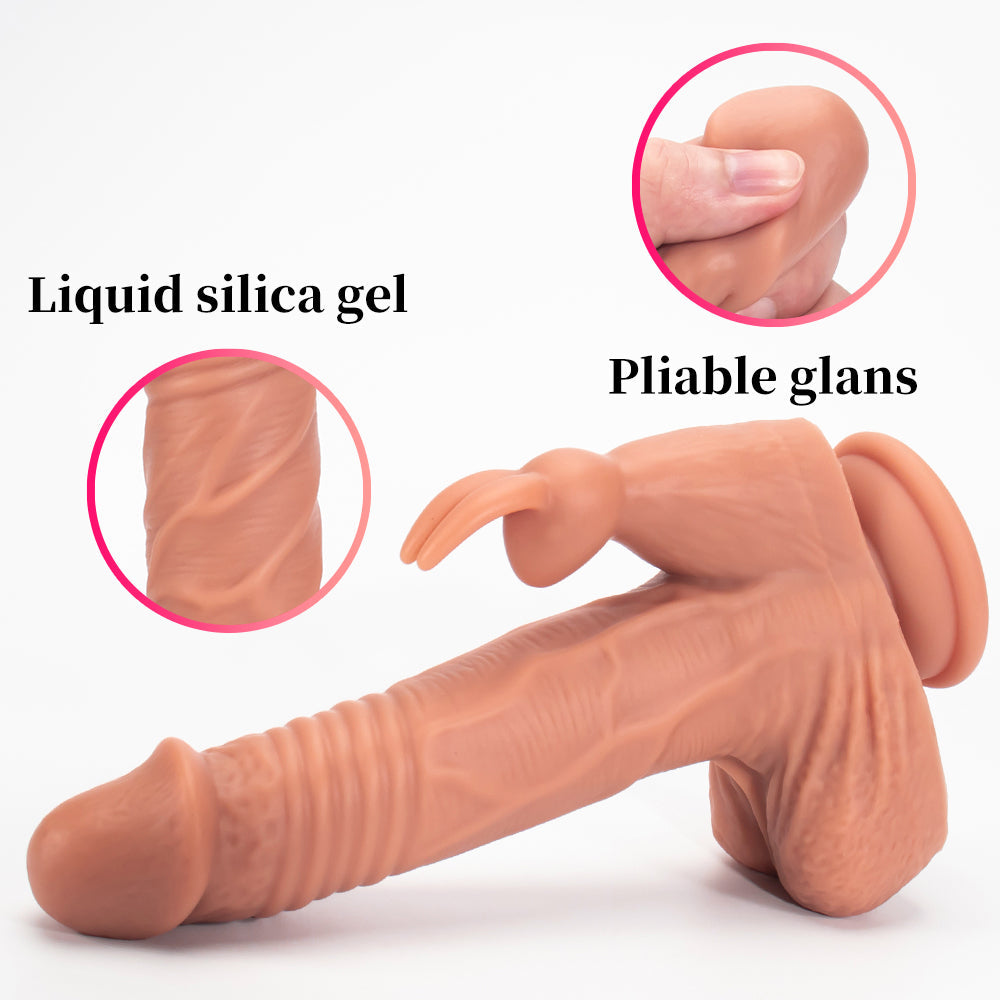 21 CM  Automatique Réaliste Vibrant Gode Rabbit