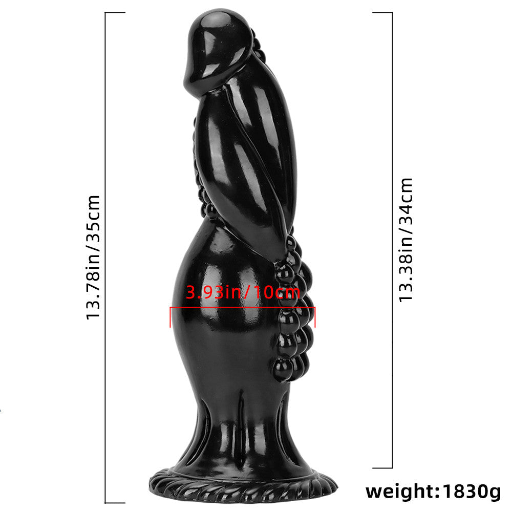 35 CM Noir Monstrueux Texturées Gode XXL