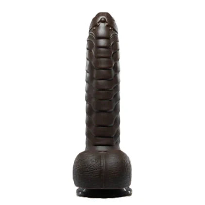 Gode avec Prepuce Noir Vibrant à Va-et-Vient 22 cm