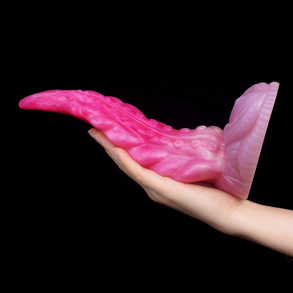 23,5 Cm Rose Gode Tentacule Monstre Courbé