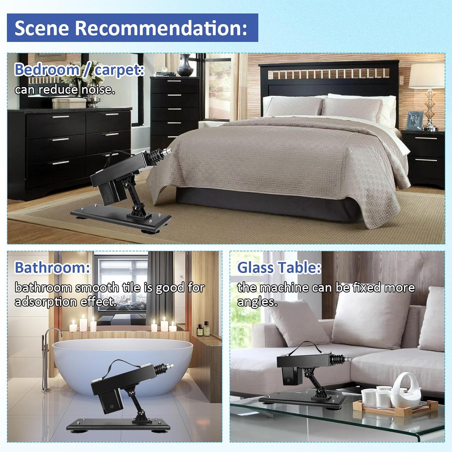 Kit Machine Sexuelle Va-et-Vient Réglable avec Accessoires Multiples