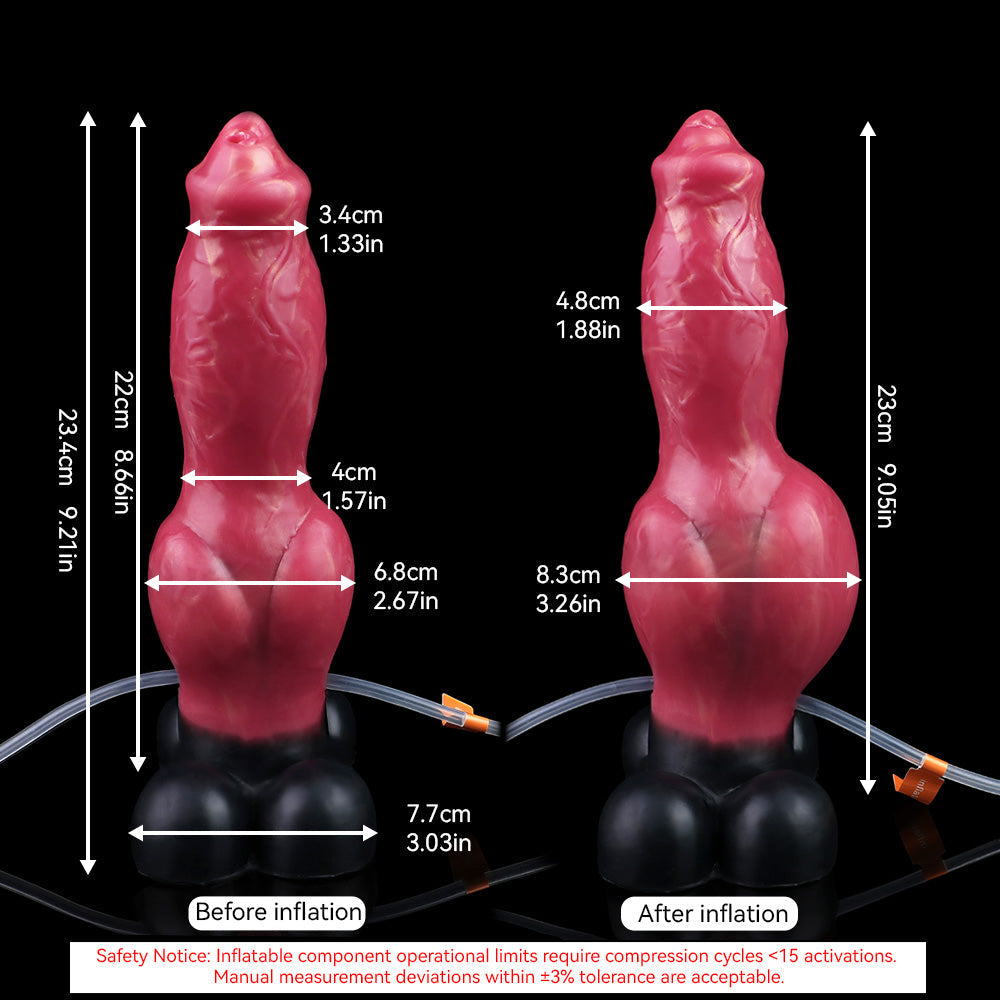 Gode Chien Ejaculateur Fantaisie Rouge Avec 22,9 cm