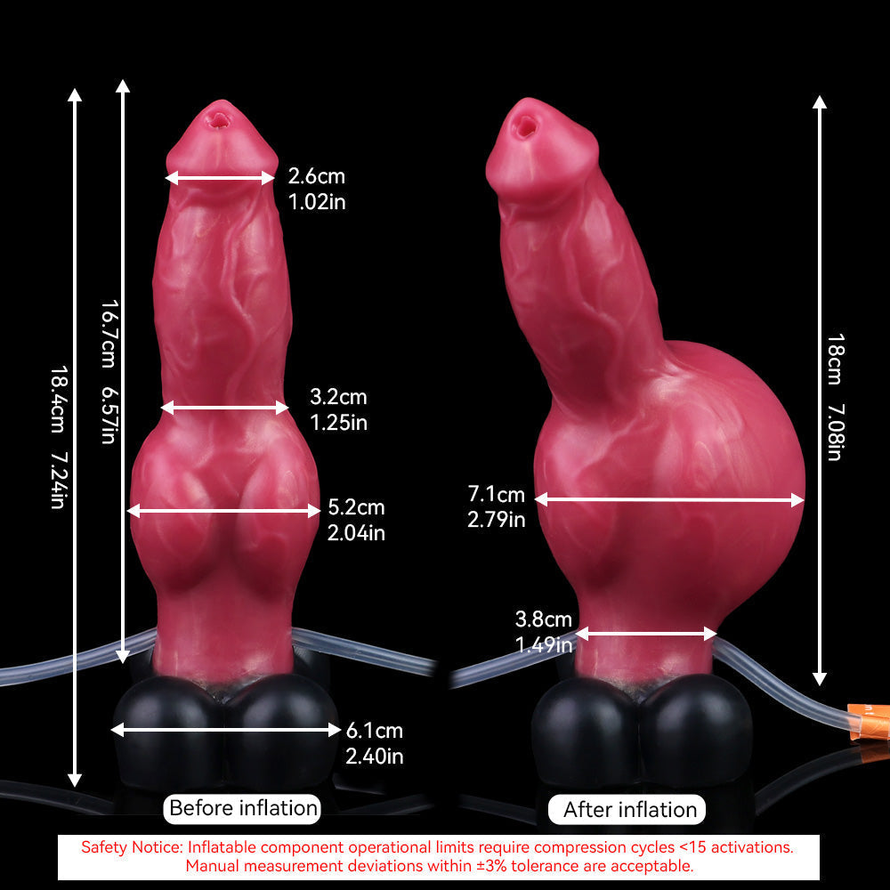 18,4 Cm Silicone Rouge Chien Éjaculateur Gode