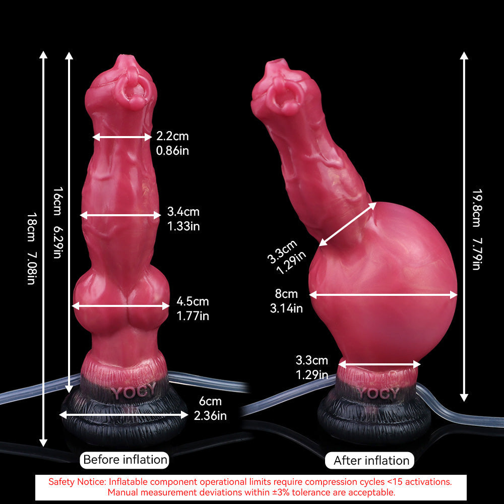 Gode Fantasy Rouge Gonflable éjaculateur 18 cm