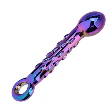 Gode en Verre Violet Texturé pour Homme