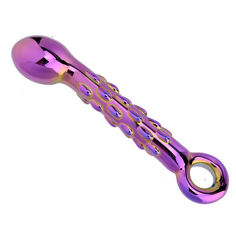 Gode en Verre Violet Texturé pour Homme