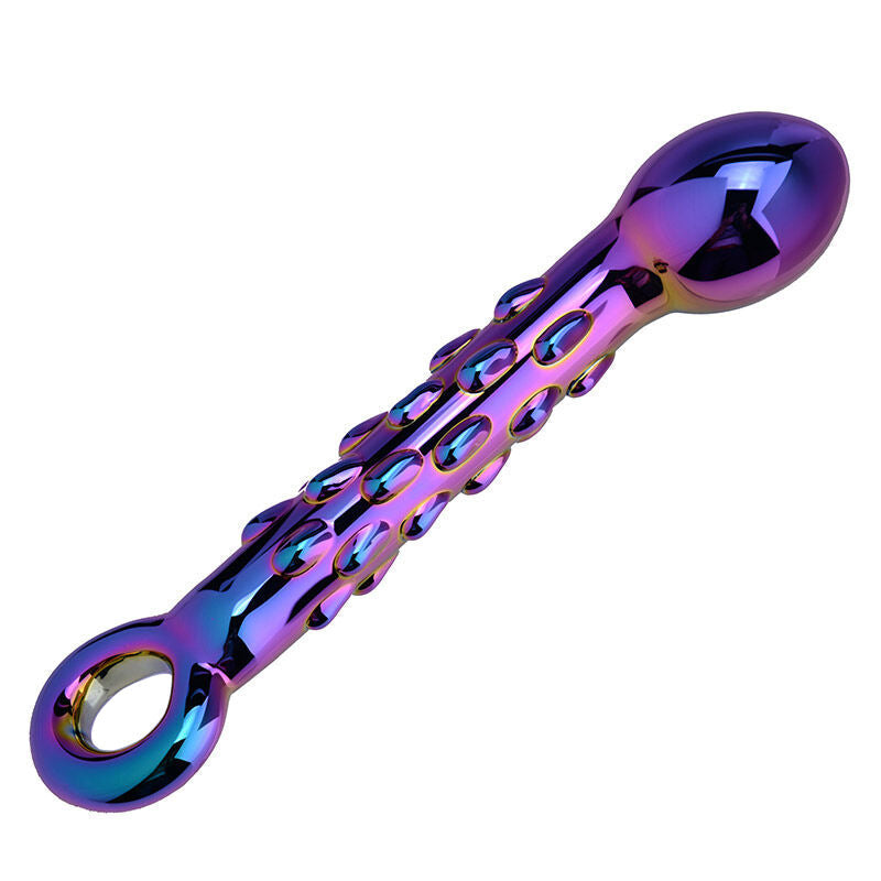 Gode en Verre Violet Texturé pour Homme