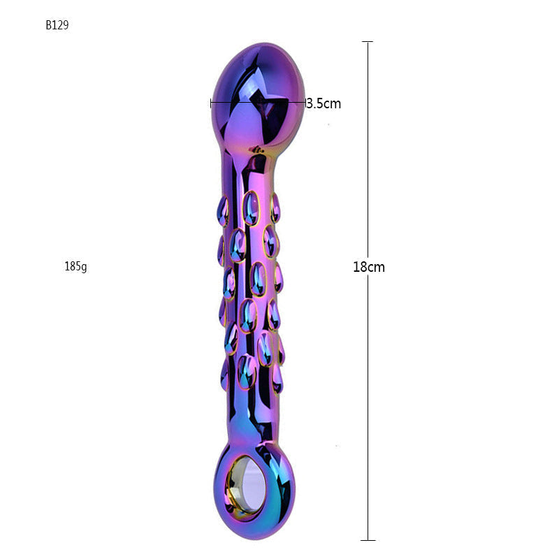Gode en Verre Violet Texturé pour Homme