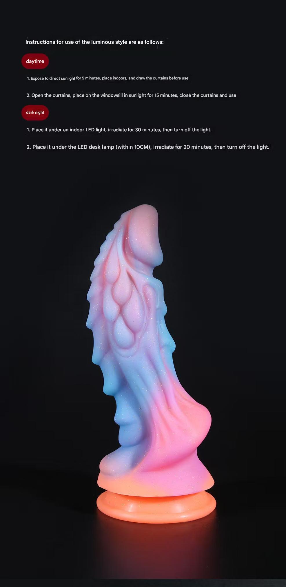 Gode Lumineux Dragon Monstre Courbé 22 cm