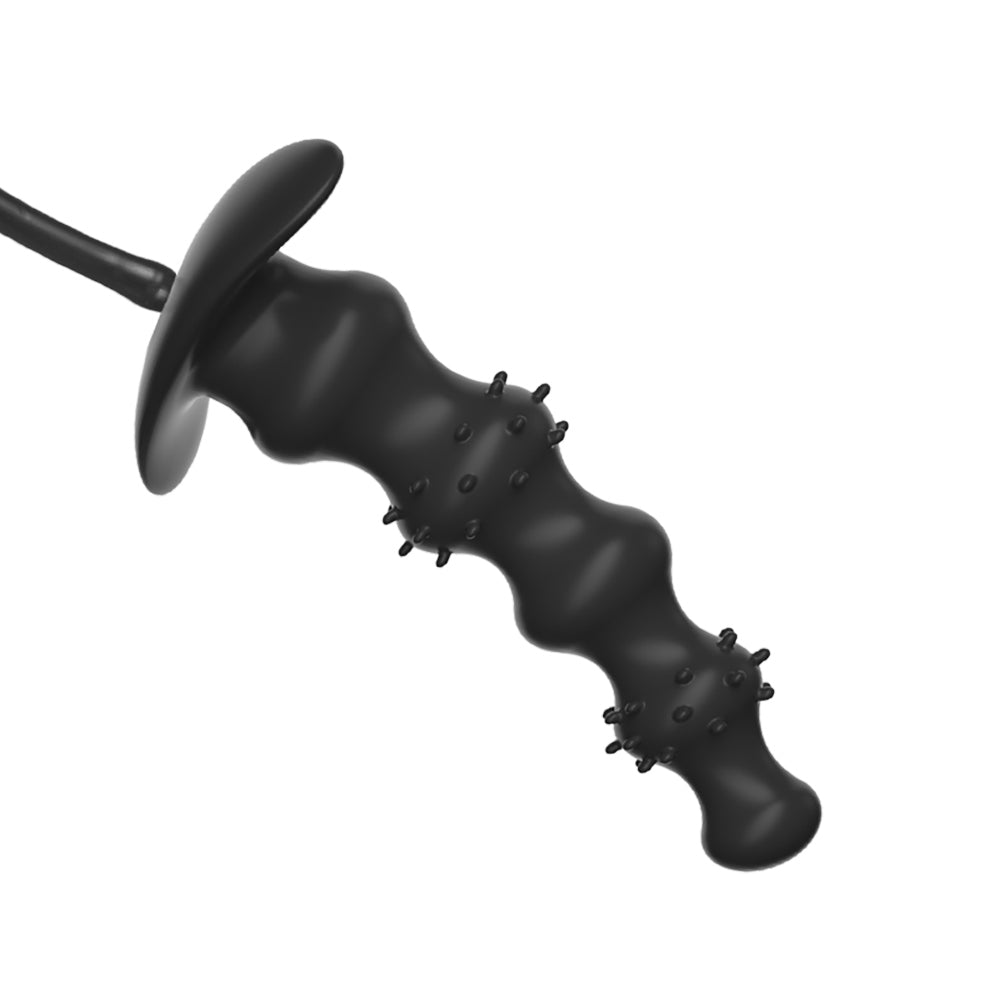 Plug Anal Gonflable Noir à Billes et Picots