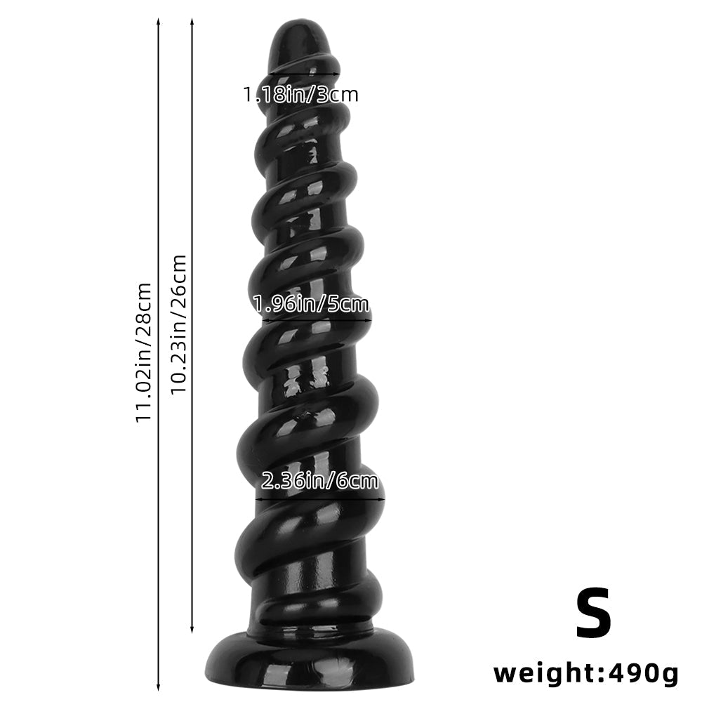 33.5 CM Noir Nervuré Ventouse Gode Gros