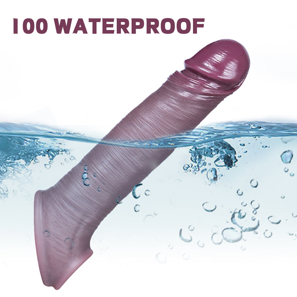 Réaliste Marron Double Anneau Silicone Gaine à Pénis