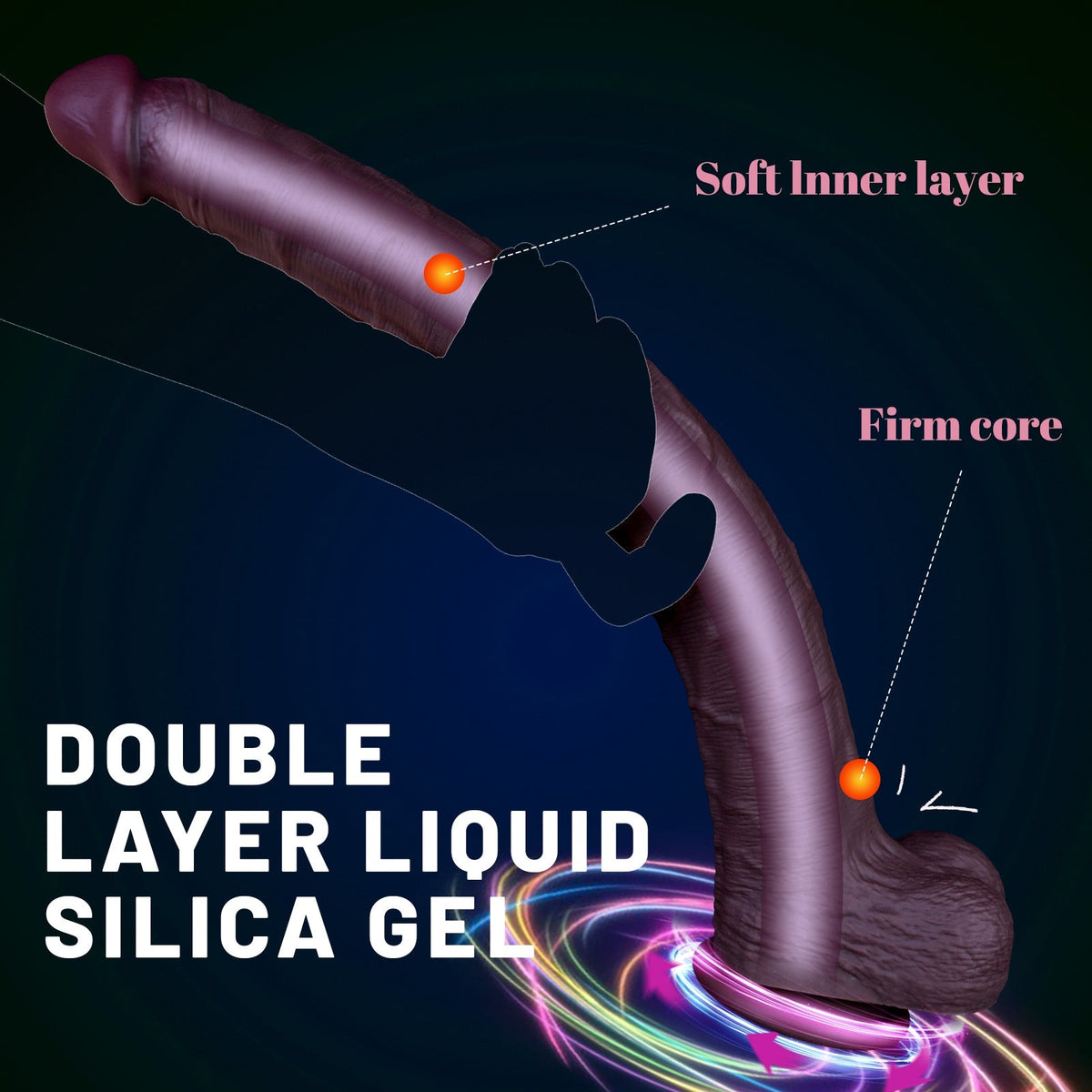 Gode Réaliste XXL Double Densité Extra Long 42 cm