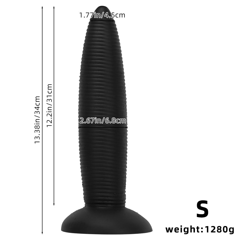 Gros Gode Ventouse Noir Nervuré 35,6 cm