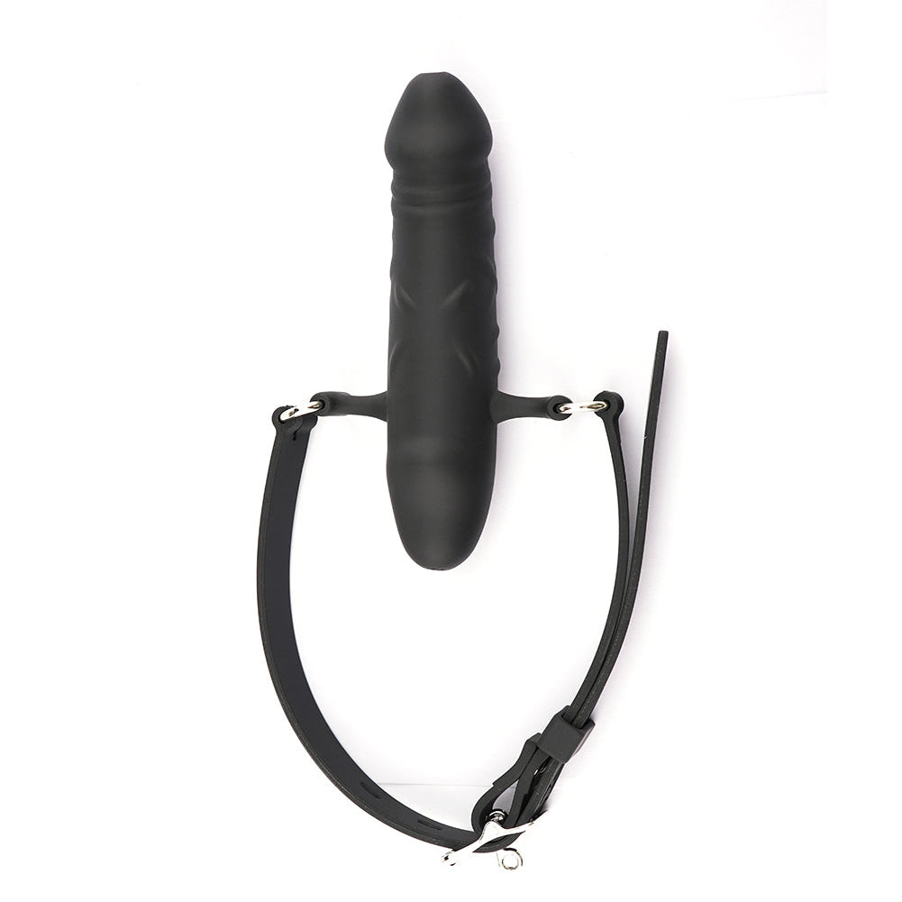 Bâillon gode BDSM noir à double extrémité