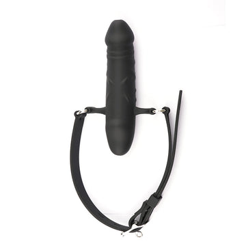 Bâillon gode BDSM noir à double extrémité