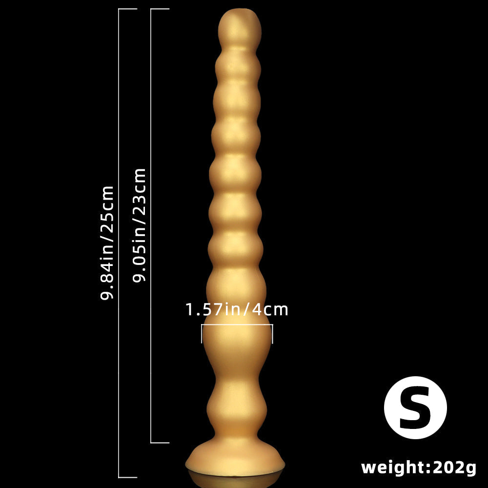 43 cm Long Doré Silicone Plug Anal à Boules