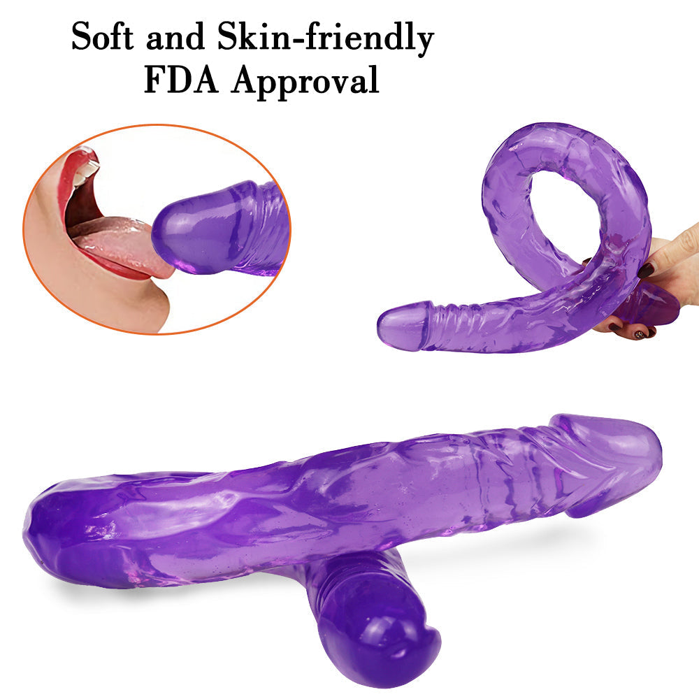 Double Gode Souple Violet XXL 55 cm