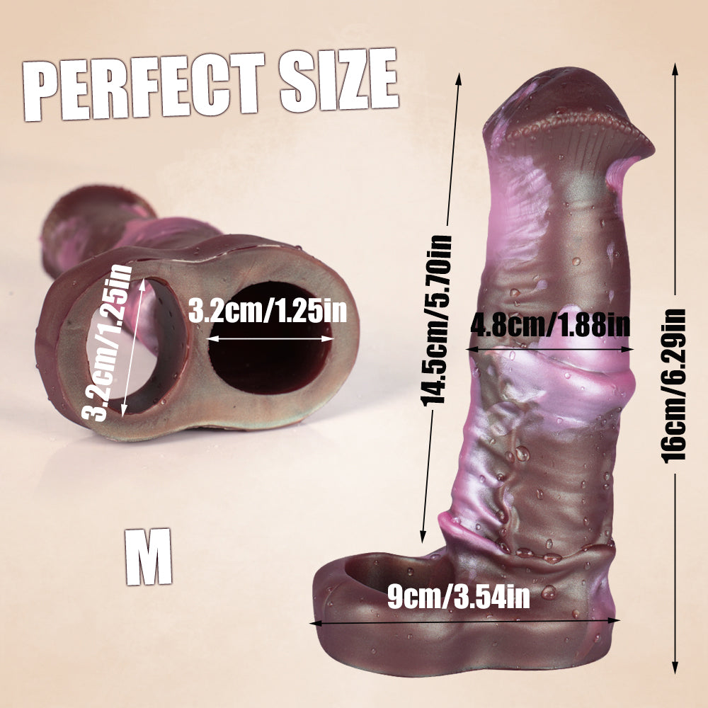 Gaine à pénis Fantaisie Cheval Marron Silicone 17,8 cm