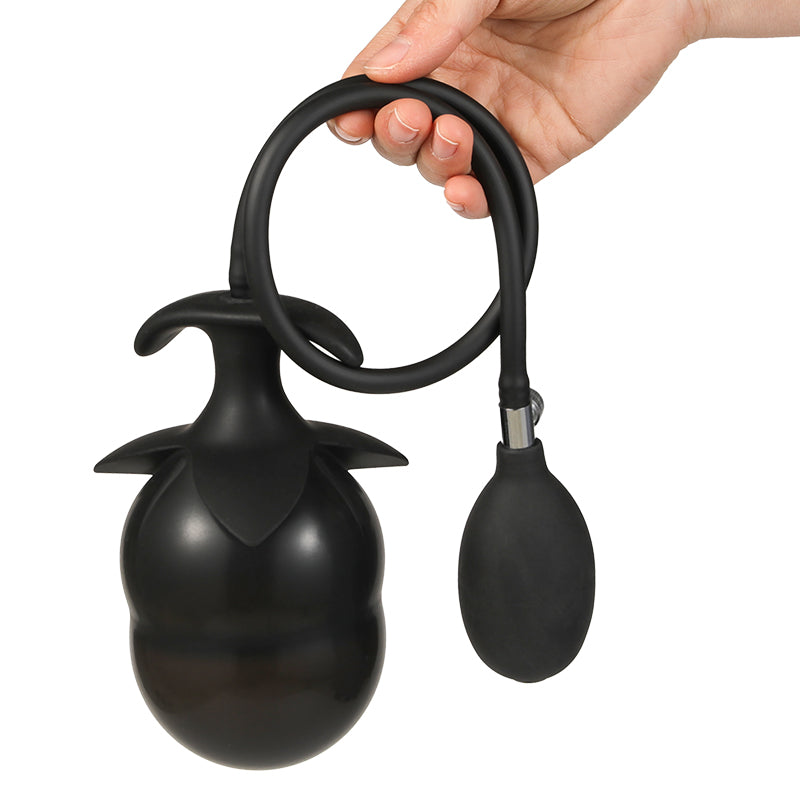 Noir Fleur de Pétale Plug Anal XXL Gonflable