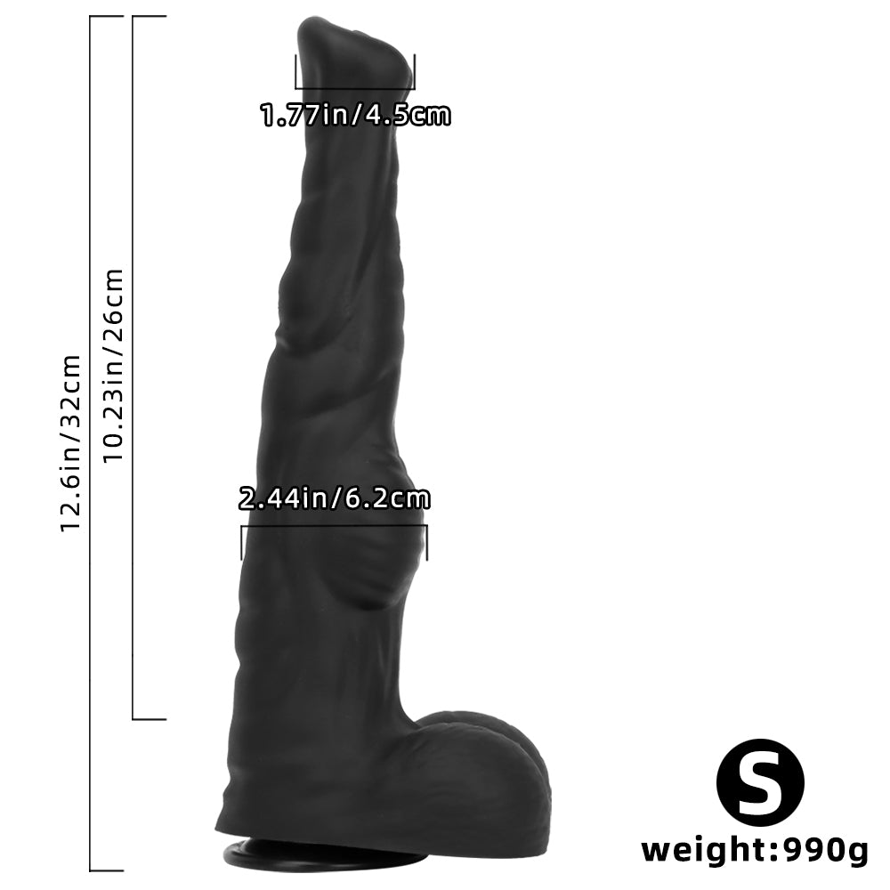 33.5 CM XXL Noir Silicone Gode Cheval
