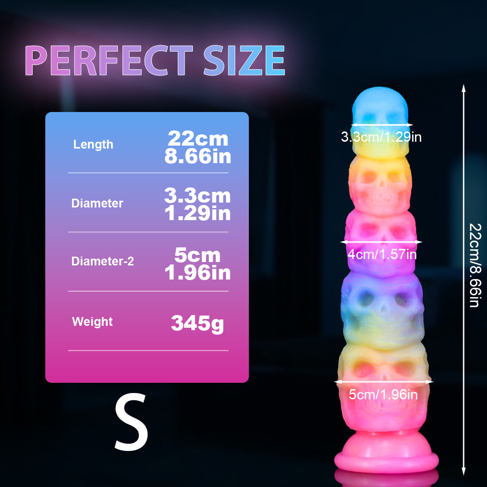 Gode Lumineux Crâne Multicolore Anal Fantaisie 30 cm