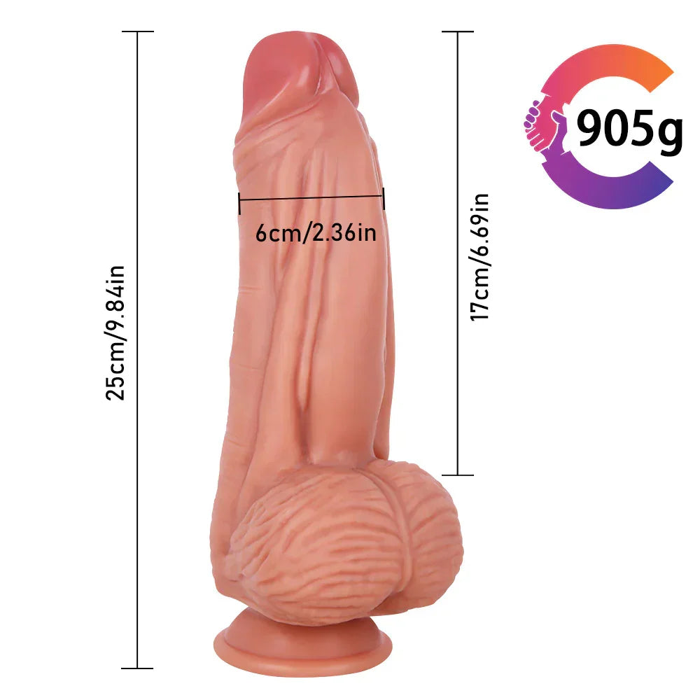 Gode Ceinture XXL Réaliste Silicone 25 cm