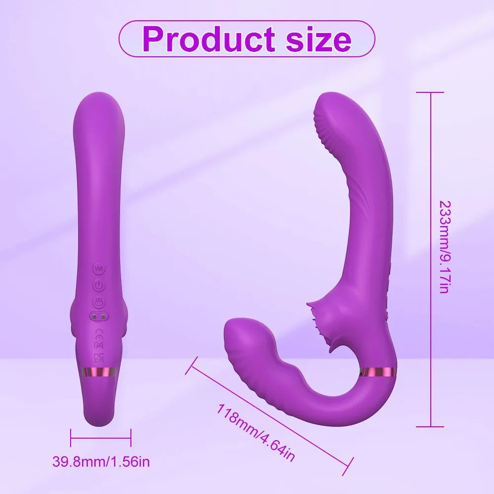 Gode Ceinture Sans Harnais Vibrant Double Stimulation Couple
