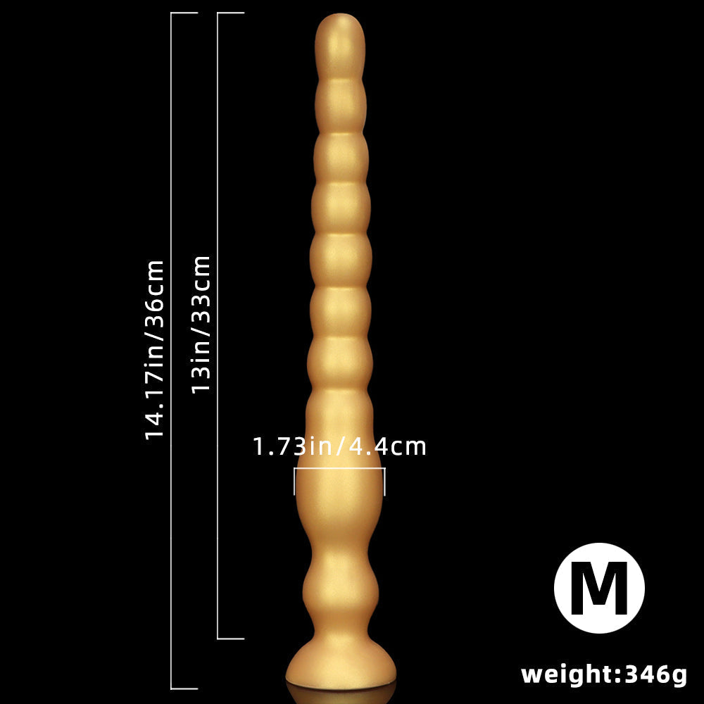 43 cm Long Doré Silicone Plug Anal à Boules