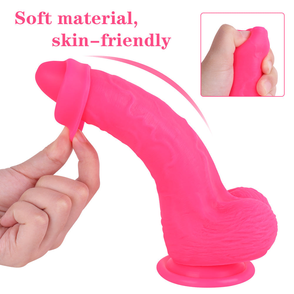 Gode Réaliste Rose En Silicone Non Circoncis 20,3 cm