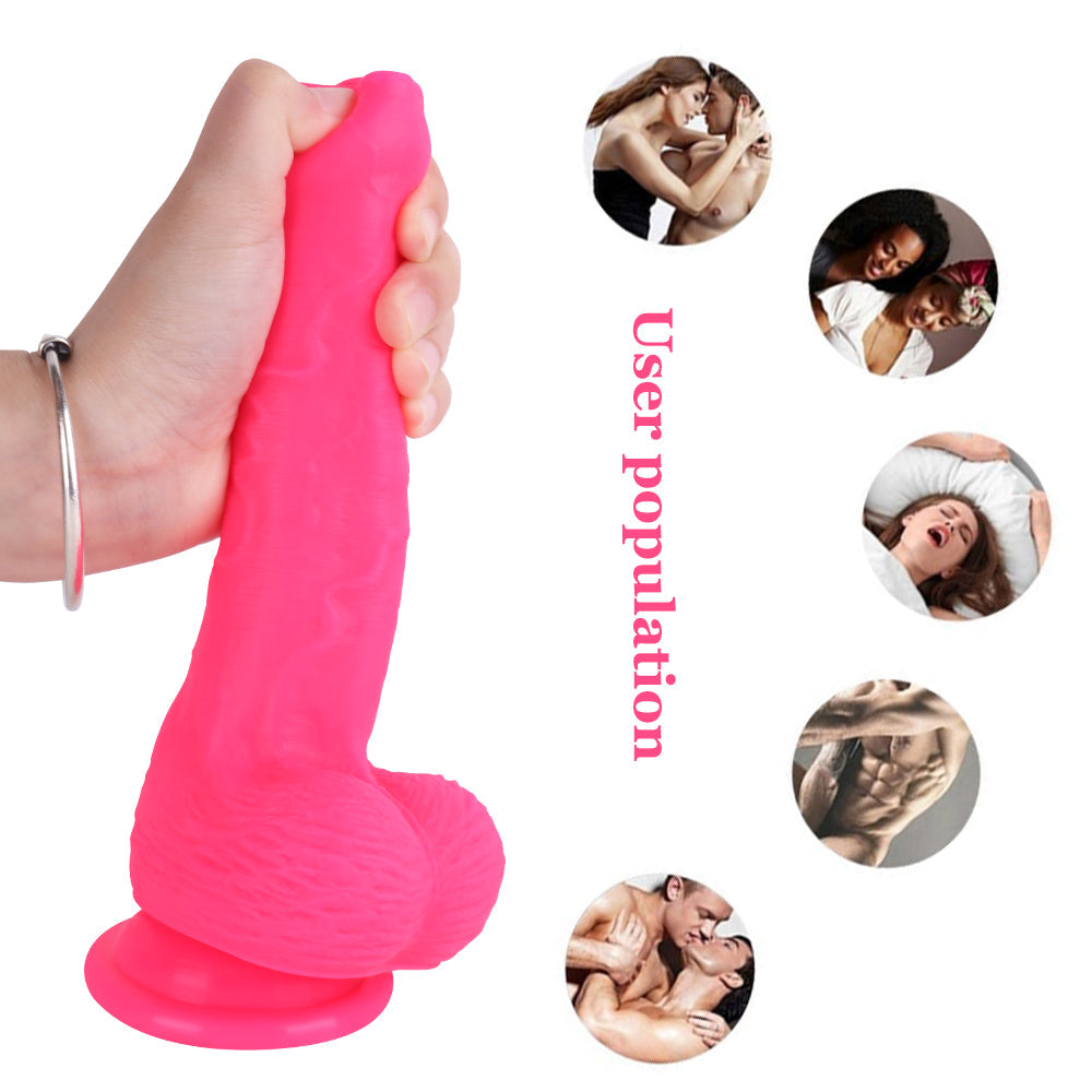 Gode Réaliste Rose En Silicone Non Circoncis 20,3 cm
