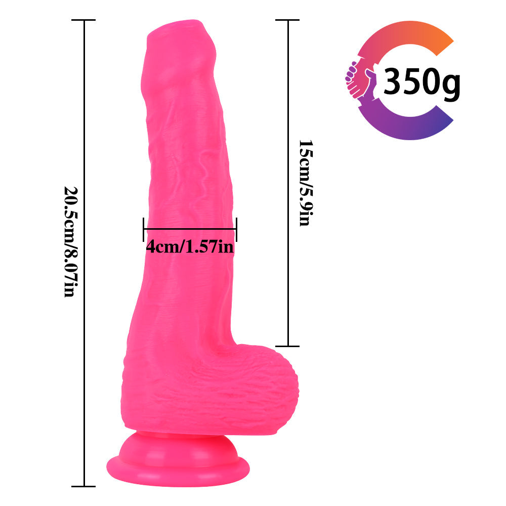 Gode Réaliste Rose En Silicone Non Circoncis 20,3 cm