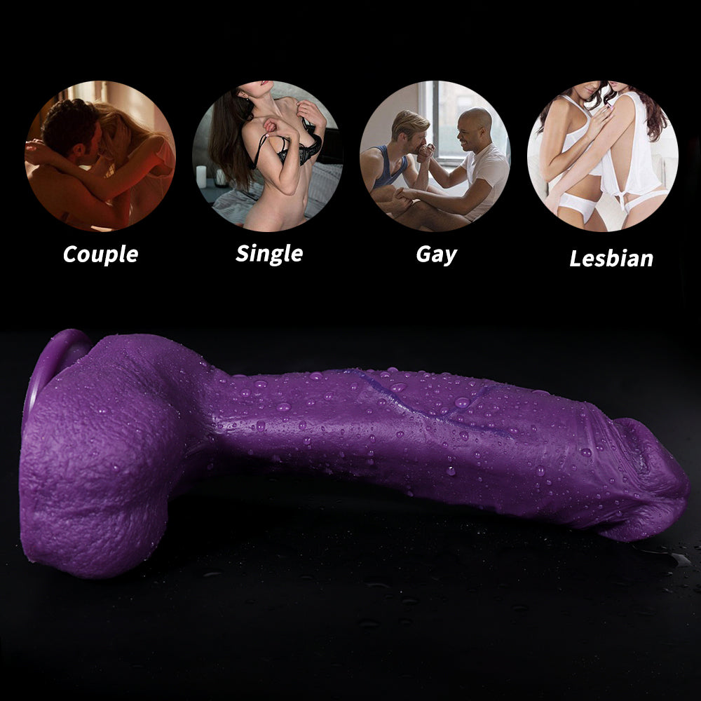 32 cm XXL Réaliste Texturé Gode Violet