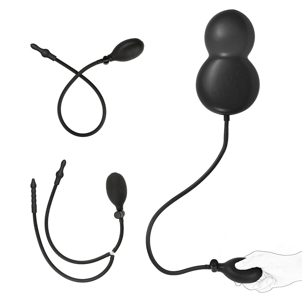 Silicone Réglable Double Plug Anal Gonflable