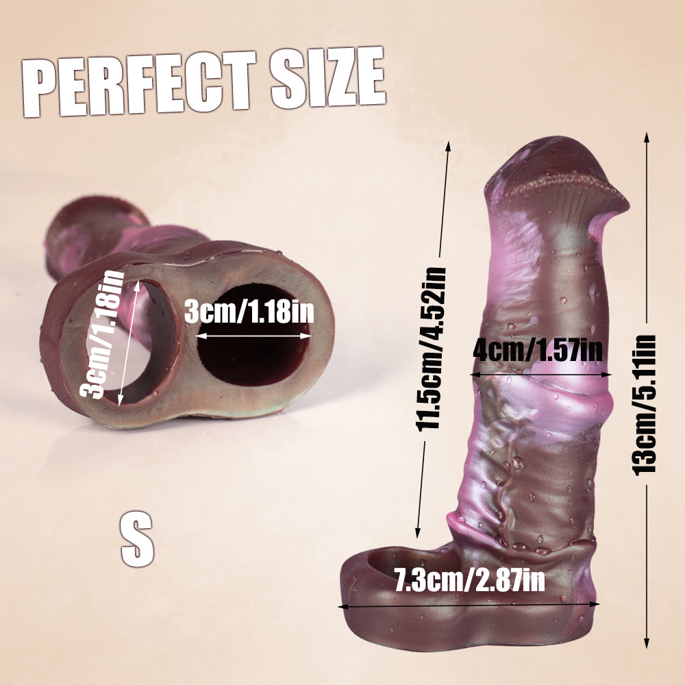 Gaine à pénis Fantaisie Cheval Marron Silicone 17,8 cm