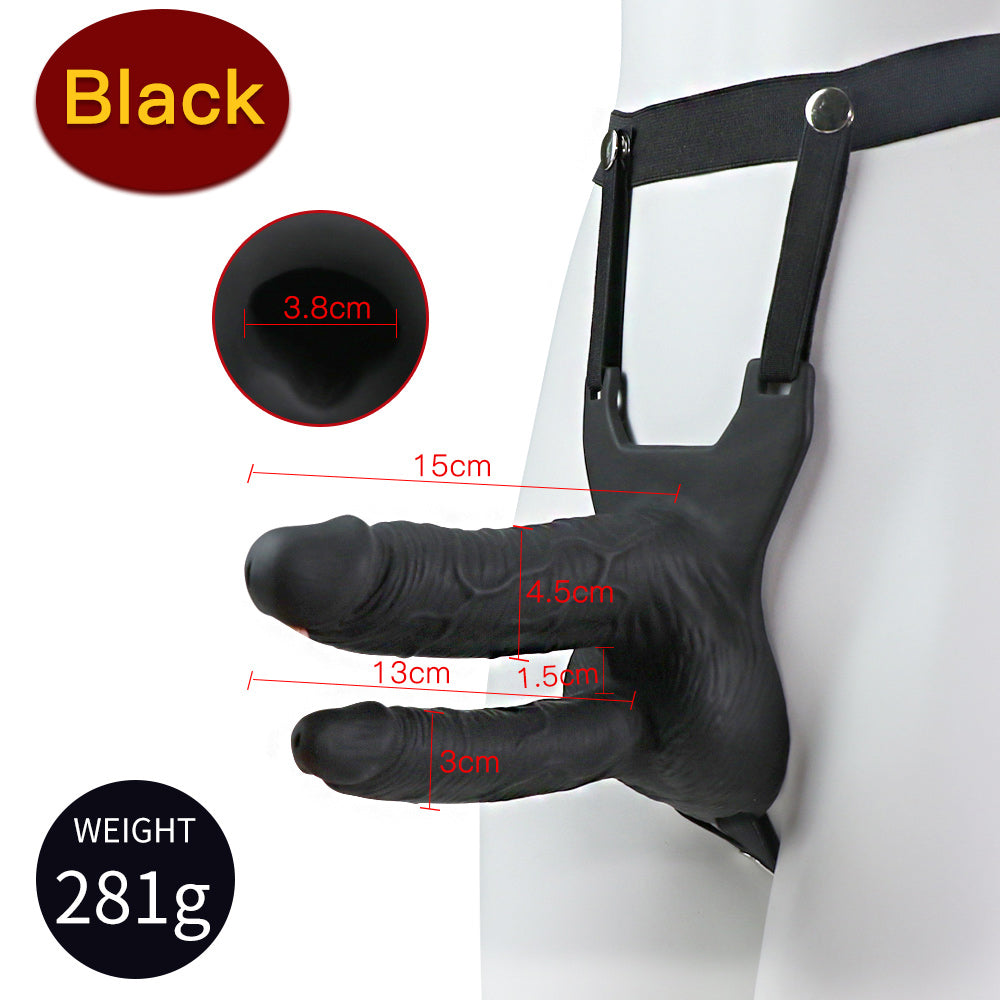 Gode Double Pénétration Vibrant Ceinture Creux