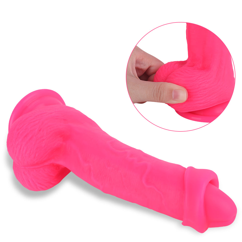 Gode Réaliste Rose En Silicone Non Circoncis 20,3 cm