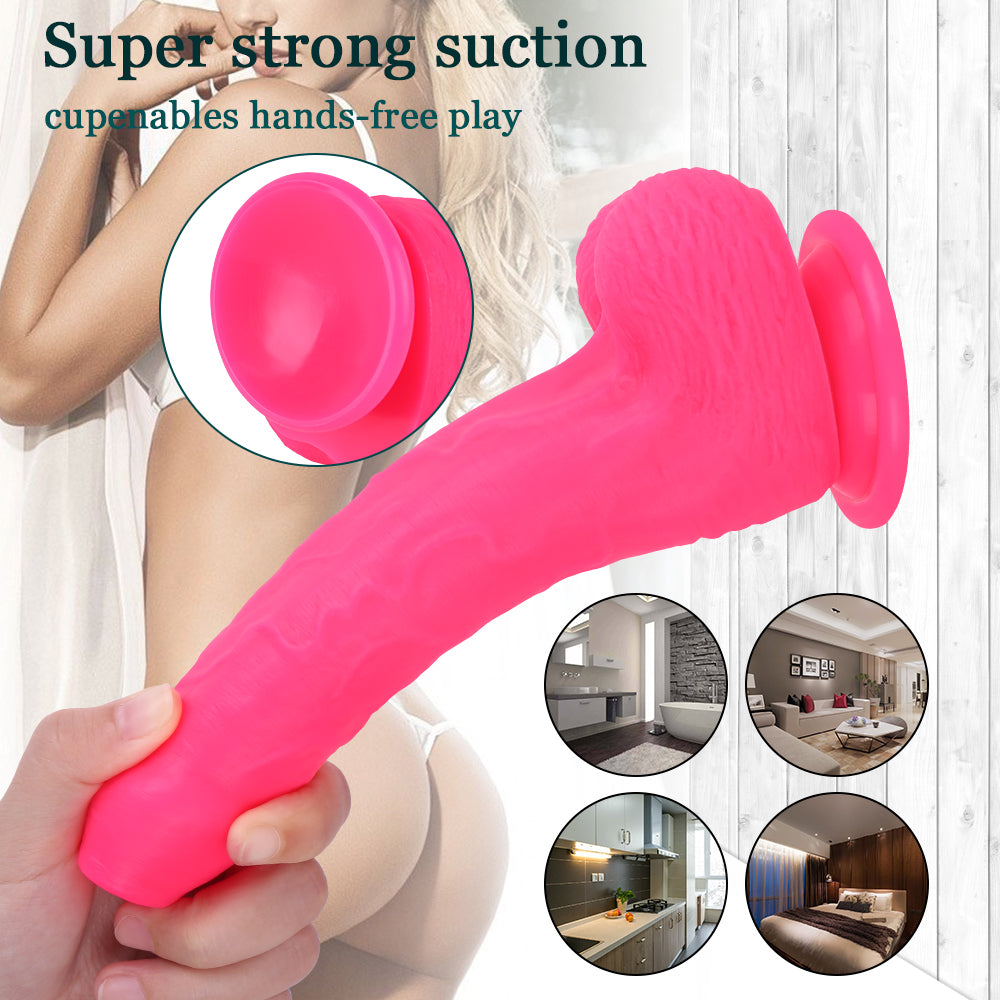 Gode Réaliste Rose En Silicone Non Circoncis 20,3 cm