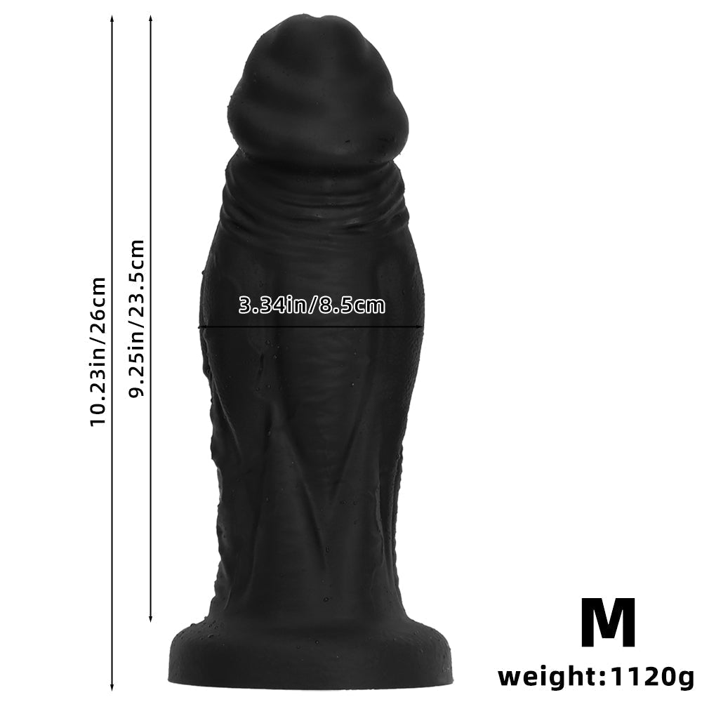 Gros Gode Noir XXL Courbé en Silicone