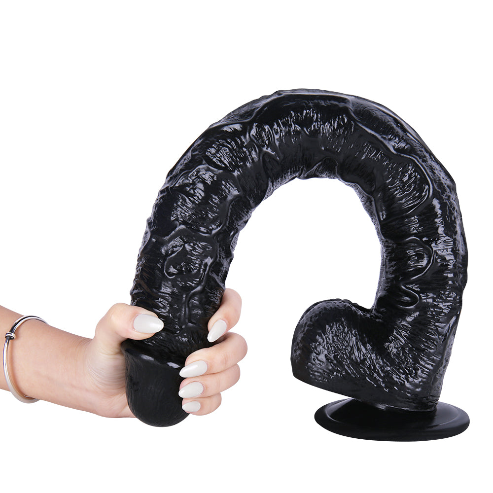 Gode Ceinture XXL Noir 43 cm avec Harnais