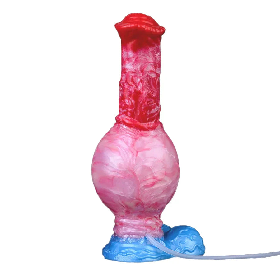 Gode Cheval Fantasy Gonflable Éjaculateur avec Nœud 24,2 cm