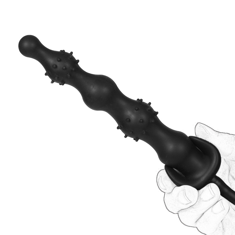 Plug Anal Gonflable Noir à Billes et Picots