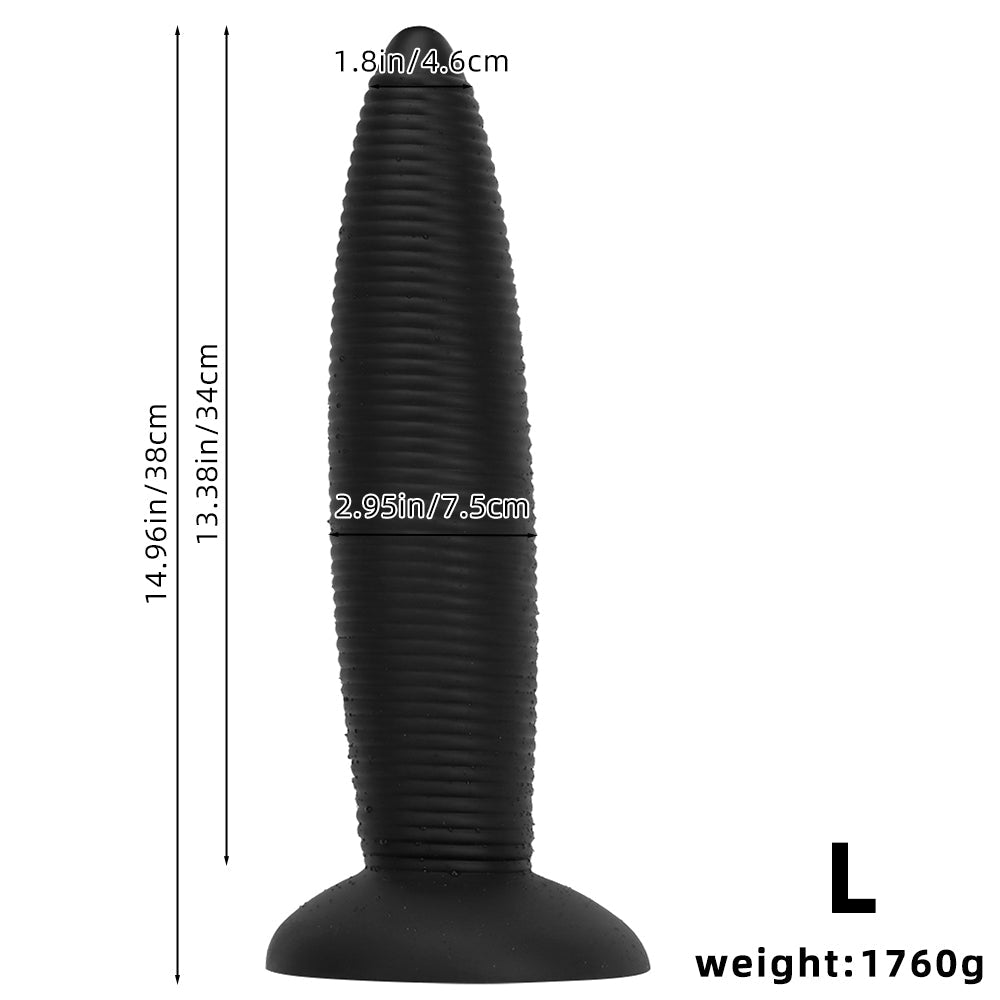 Gros Gode Ventouse Noir Nervuré 35,6 cm