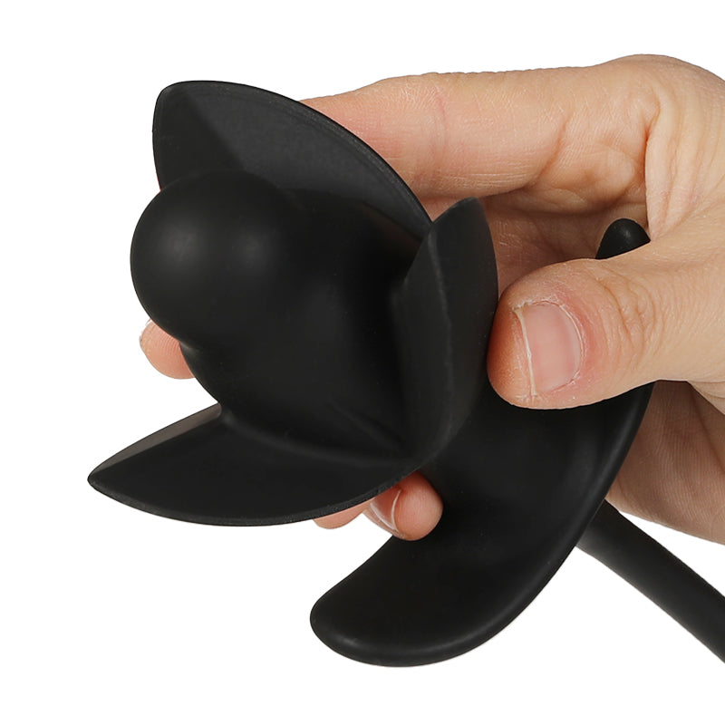 Noir Fleur de Pétale Plug Anal XXL Gonflable