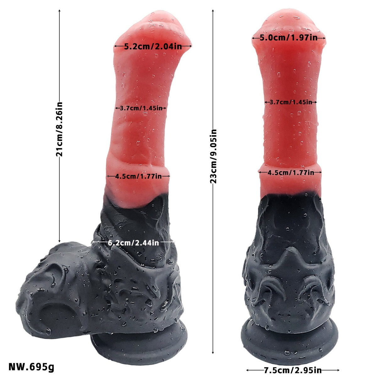 Gode Cheval Fantasy à Va-et-Vient en Silicone 23 cm