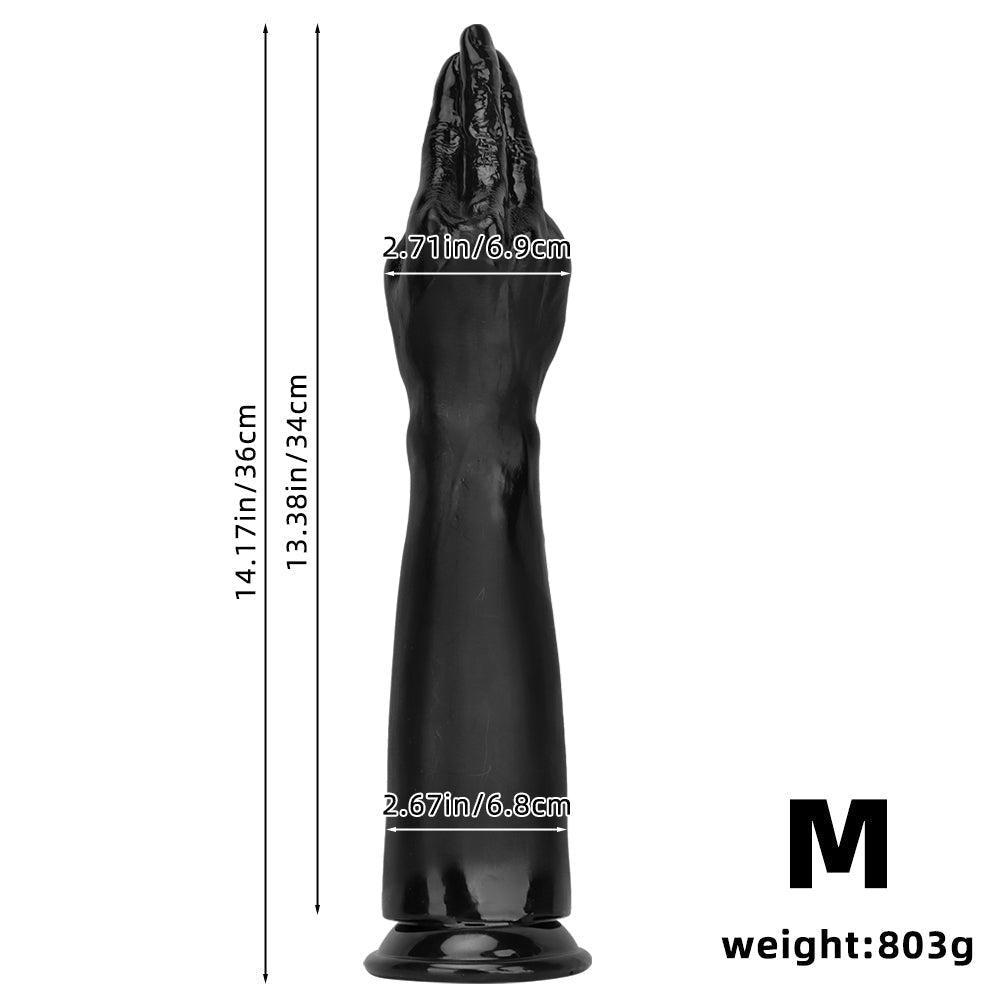 40.5 CM Noir Réaliste Extra Long Gode Fist