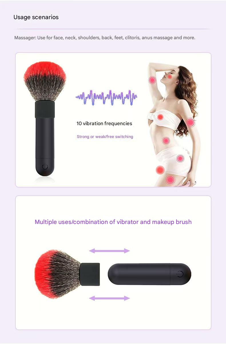 Mini Vibromasseur Bullet Discret Pinceau de Maquillage